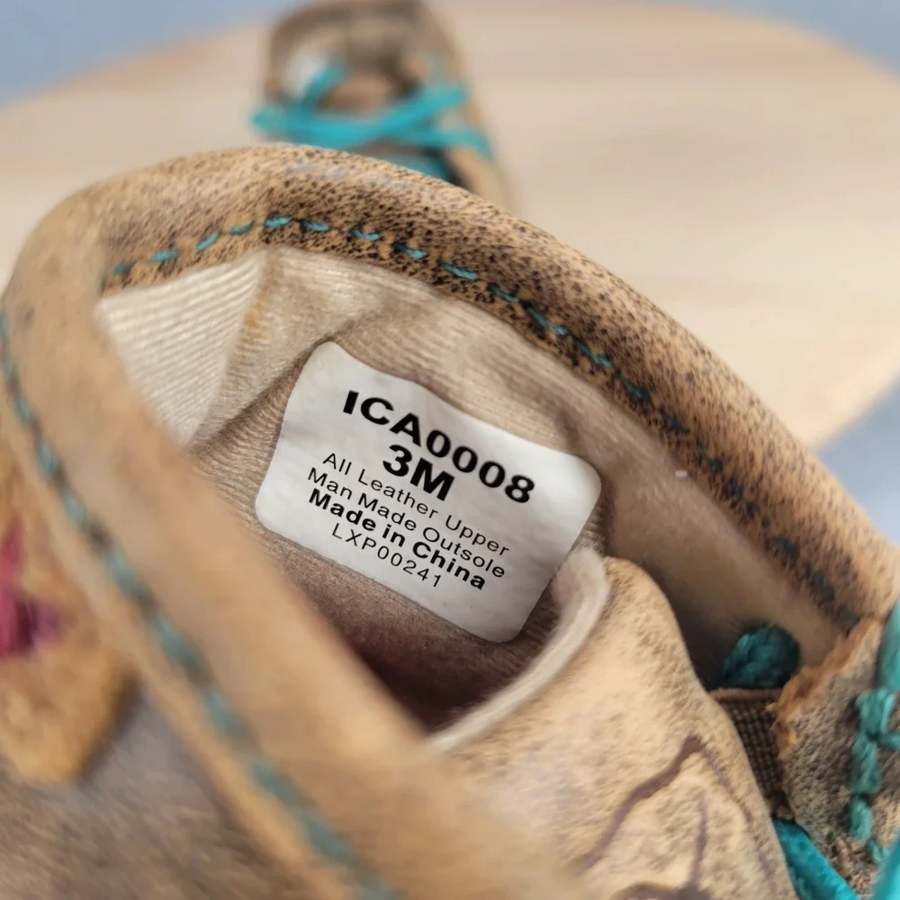 Twisted X Chukka Driving Mocs Infant 3M Brown Turquoise Leather ICA0008